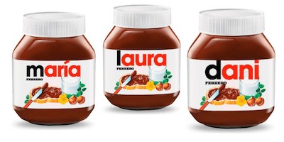 etiquetas personalizadas para envases de nutella