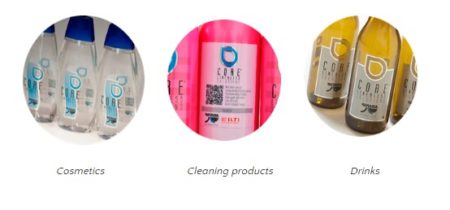 Linerless for drinks, cosmetics and cleaning products
