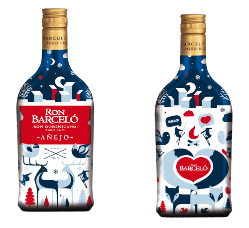 Ron Barcelo Christmas bottle