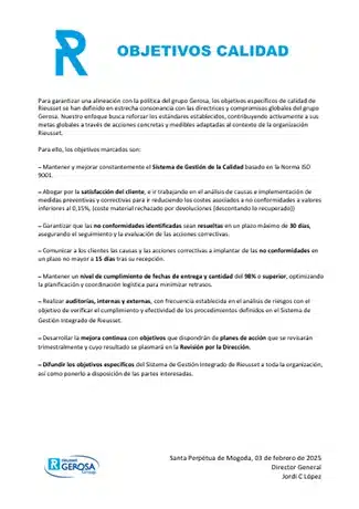 Objetivos Calidad