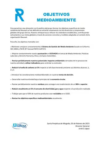 Objetivos Medioambiente
