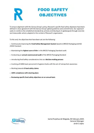 Food Safety Objectives